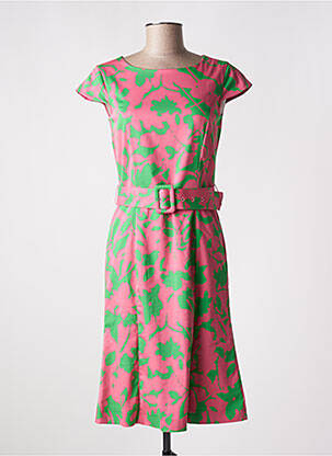 Robe mi-longue manches courtes manches courtes rose MORE & MORE femme