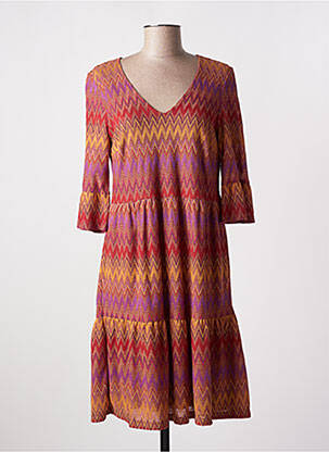 Robe mi-longue manches longues manches longues rouge MORE & MORE femme