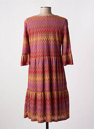 Robe mi-longue manches longues manches longues rouge MORE & MORE femme