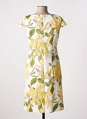 Robe courte fermeture zippée au dos manches courtes jaune COMMA, femme