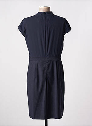 Robe mi-longue tissage crêpe manches courtes bleu COMMA, femme