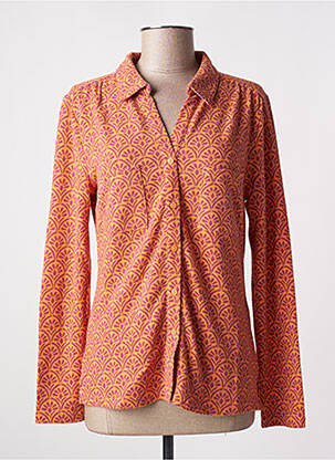 Chemisier coupe cintrée manches longues orange MD'M femme