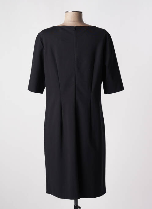 Robe mi-longue fermeture zippée au dos manches courtes noir LUISA CERANO femme