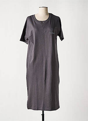Robe mi-longue manches courtes manches courtes gris DEELUXE femme