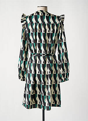 Robe mi-longue coupe fluide manches longues vert DEELUXE femme