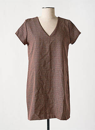 Robe courte manches courtes manches courtes rouge LILI & LALA femme