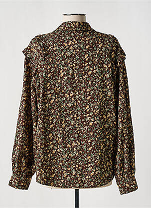 Chemisier imprimé fleurs manches longues marron WIYA femme