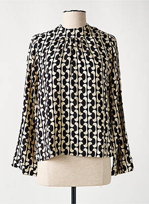 Blouse imprimé fantaisie manches longues noir DEELUXE femme