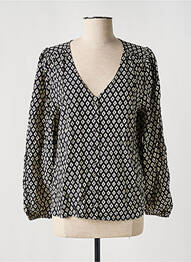 Chemisier coupe cintrée manches longues noir DEELUXE femme