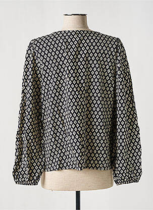 Chemisier coupe cintrée manches longues noir DEELUXE femme