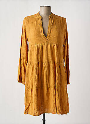 Robe mi-longue manches longues manches longues jaune BANDITAS FROM MARSEILLE femme