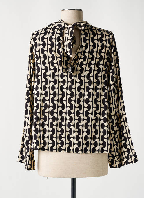 Blouse imprimé fantaisie manches longues noir DEELUXE femme
