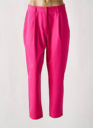 Pantalon chino tissage popeline taille haute rose BANDITAS FROM MARSEILLE femme