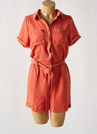 Combishort poches manches courtes orange DEELUXE femme