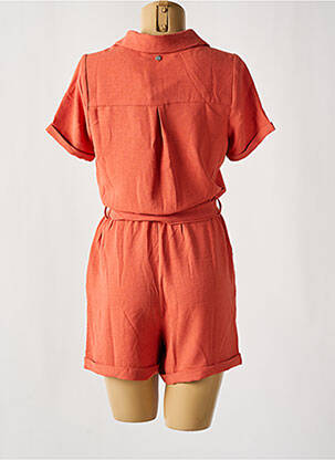 Combishort tissage crêpe manches courtes orange DEELUXE femme