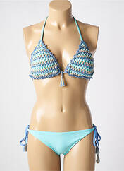 Maillot de bain 2 pièces bleu GENIUS pour femme seconde vue