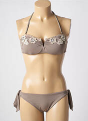 Maillot de bain 2 pièces marron GENIUS pour femme seconde vue
