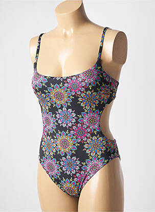Maillot de bain 2 pièces stretch haut soutien-gorge avec mousse de rembourrage amovible noir GENIUS femme