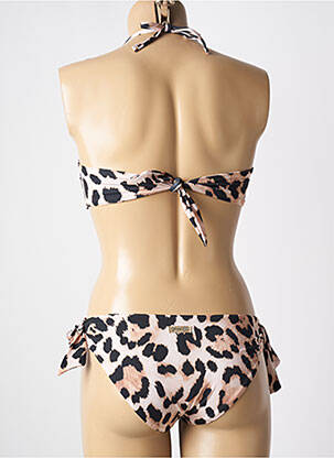 Maillot de bain 2 pièces stretch haut bandeau beige GENIUS femme