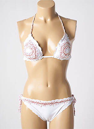Maillot de bain 1 pièce imprimé fantaisie haut soutien-gorge avec mousse de rembourrage amovible blanc GENIUS femme