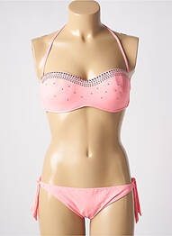 Maillot de bain 2 pièces haut bandeau haut bandeau rose GENIUS femme