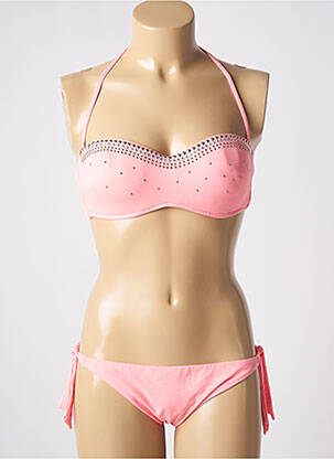 Maillot de bain 2 pièces haut bandeau haut bandeau rose GENIUS femme