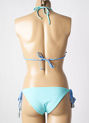 Maillot de bain 2 pièces stretch haut soutien-gorge avec mousse de rembourrage amovible bleu GENIUS femme