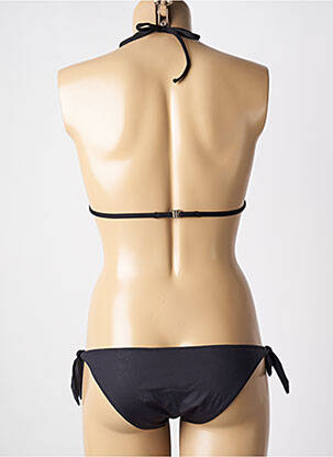 Maillot de bain 2 pièces stretch haut triangles noir GENIUS femme
