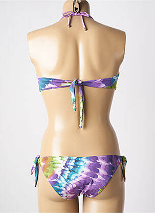 Maillot de bain 2 pièces stretch haut bandeau violet GENIUS femme