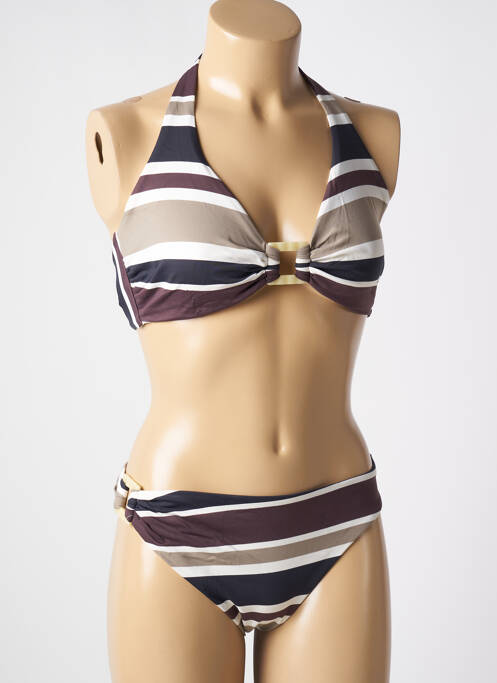 Maillot de bain 2 pièces marron GENIUS pour femme