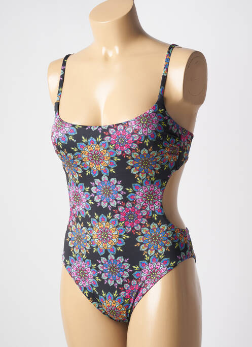Maillot de bain 2 pièces stretch haut soutien-gorge avec mousse de rembourrage amovible noir GENIUS femme