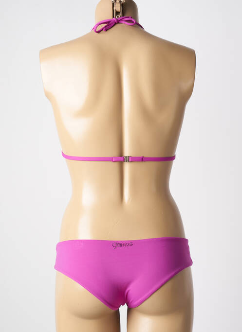 Maillot de bain 2 pièces bretelles élastiquées ajustables haut soutien-gorge avec mousse de rembourrage amovible rose GENIUS femme