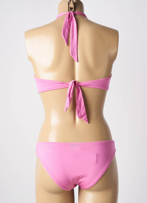 Maillot de bain 1 pièce effet matière satinée haut soutien-gorge avec mousse de rembourrage amovible rose GENIUS femme