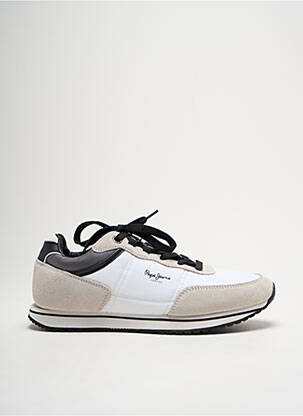 Baskets semelle amovible bout rond blanc PEPE JEANS homme