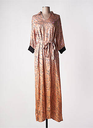 Robe longue manches longues manches longues orange NÜ femme