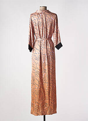 Robe longue manches longues manches longues orange NÜ femme