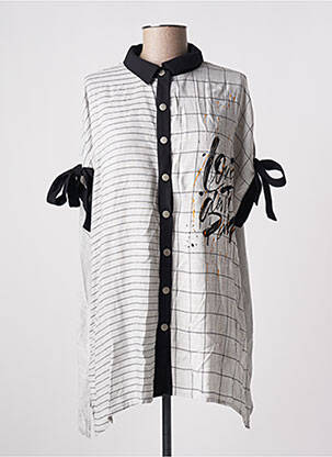 Tunique manches courtes tissage crêpe gris ALAIN MURATI femme