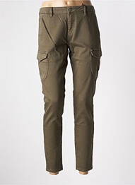 Pantalon cargo tissage popeline taille normale vert KAPORAL femme