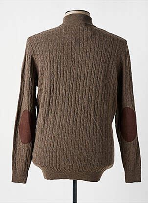 Pull stretch manches longues marron STOZZI ADRIANO homme