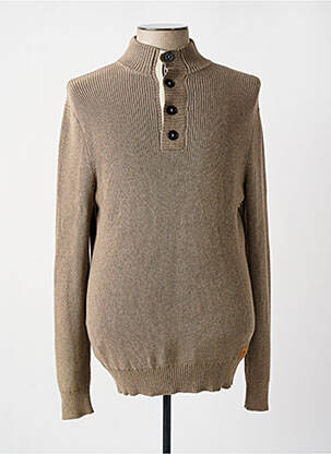 Pull stretch manches longues marron TBS homme