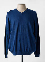 Pull col v manches longues bleu TIBET homme