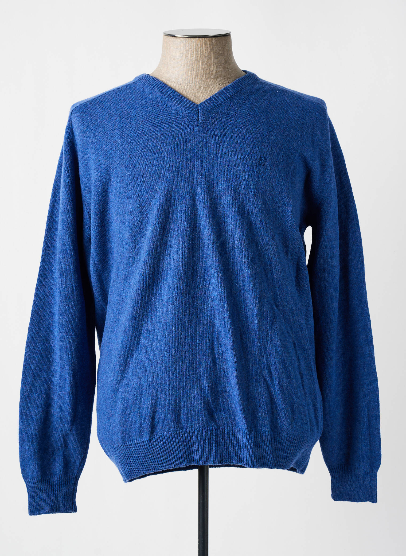 Classic Pull-over En Tricot à Rayures Pour Hommes à Col Rond Et Manches Longues Indigo O 3418897