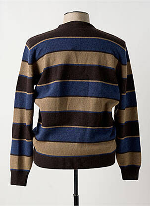 Pull tissage chiné manches longues marron HAROLD homme