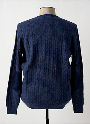 Pull col v manches longues bleu STOZZI ADRIANO homme