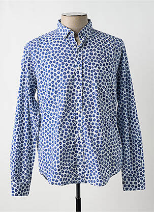 Chemise manches longues bleu SERGE BLANCO pour homme