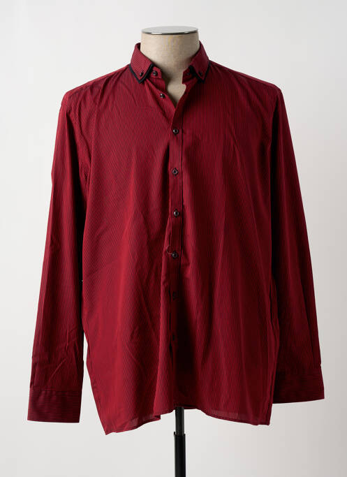 Chemise manches longues rouge JUPITER pour homme