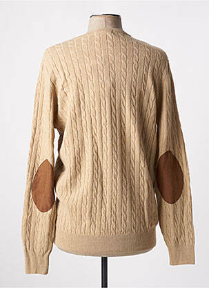Pull col v manches longues beige STOZZI ADRIANO homme