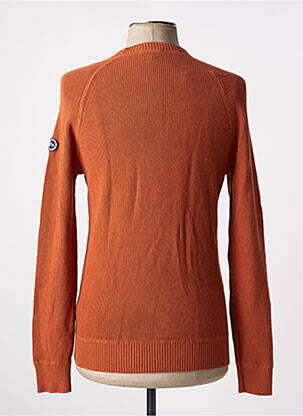 Pull maille souple et aérée manches longues orange TBS homme