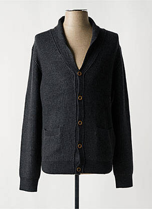 Gilet manches longues col châle gris SERGE BLANCO homme