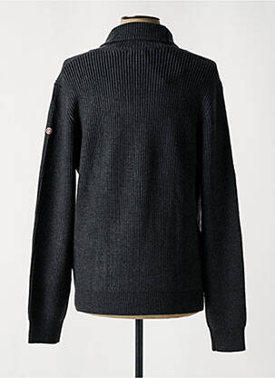 Gilet manches longues col châle gris SERGE BLANCO homme